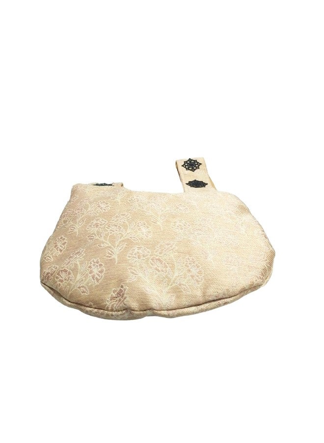 athizay Ethnic Handbags for Women Royal Gold Color artisan potli bags Handcrafted Self Design (Gold,Black) - Image 2